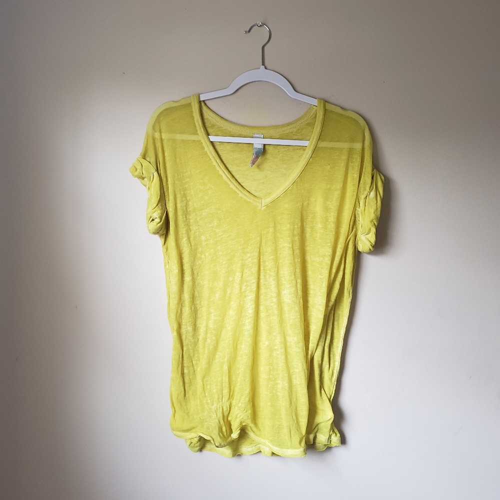 Yellow Free People Beach Tee